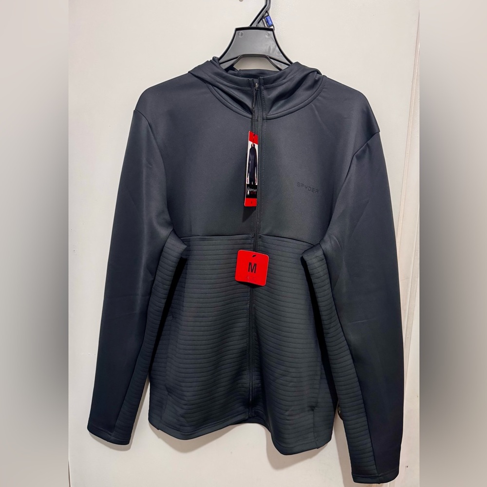 Spyder Men`s Full Zip Hoodie/Black/Size-M/NWT